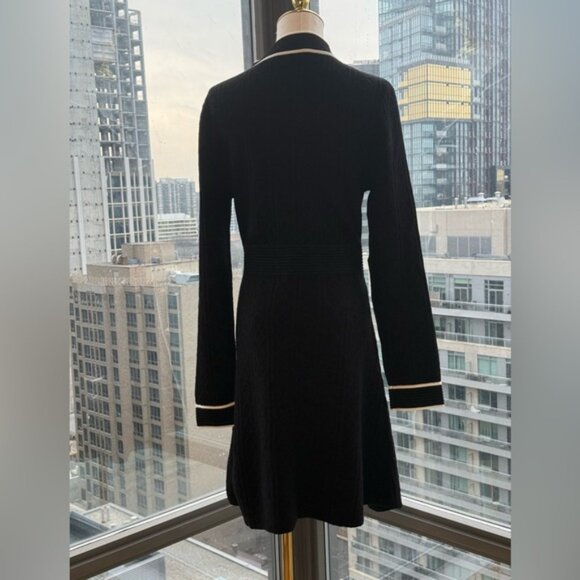 🆕 KARL LAGERFELD 🧿 NWT Classic Long Sleeve Button Up Jacquard Mini Dress, Sz M - Picture 9 of 16